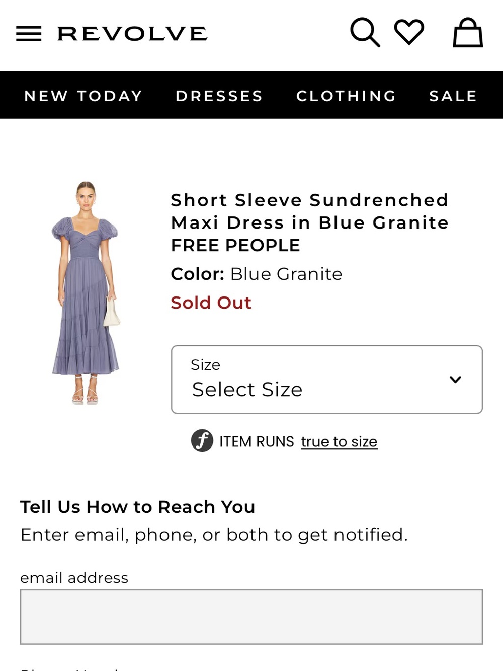 Free People Blue Granite Short Sleeve Maxi Dress